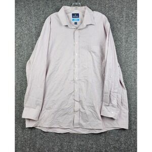Stafford Button Down Shirt Mens XXL Purple Coolmax Regular Fit Dobby Long Sleeve